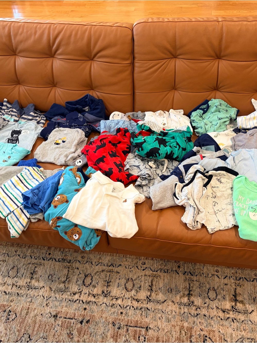 Mixed Kids 9-24 months 45 pieces clothes Pajama and Onesie Bundle - Multi-Color